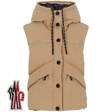Moncler Camel Beige Arolla Grenoble Hooded Goose Down Vest 1A00006 595M6 236 122436332