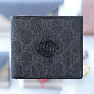 GUCCI Männlicher Geldbeutel 671652 Canvas Schwarz Geldbörse 122438447