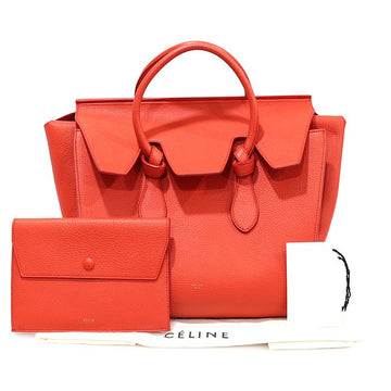 Celine 173823TKB Red Grain Calfskin Small Tie Tote Bag + Pouch 122478603