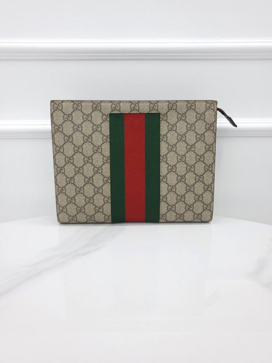 GUCCI GGスプリームウェブクラッチバッグ 475316 122483065