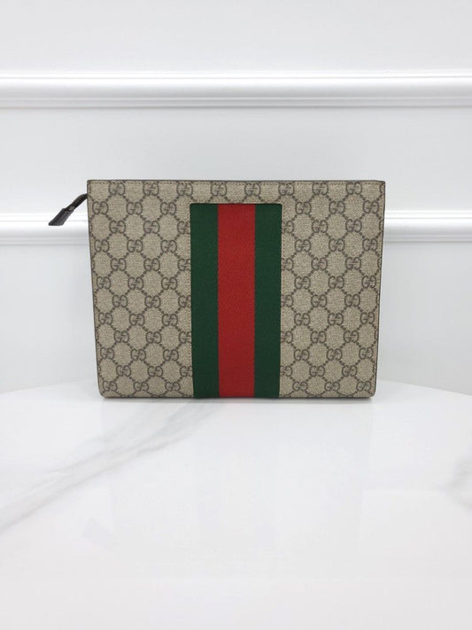 GUCCI GGスプリームウェブクラッチバッグ 475316 122483065