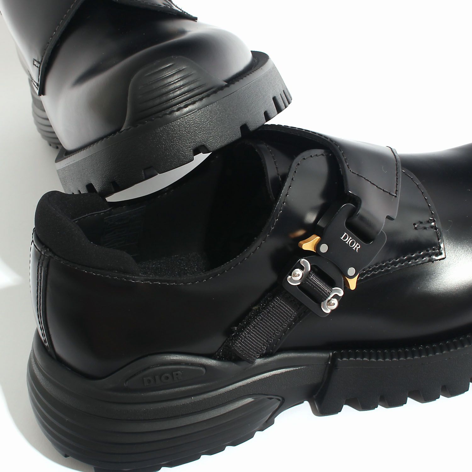 Dior Buckle Logo Combat Monk Derby Shoes Black 3DE393ZJQ H900