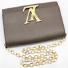 LOUIS VUITTON Tafelfarbene Leder Louise GM Schultertasche mit goldfarbener Kette 122534472 [P]