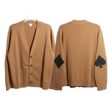 Bottega Veneta Elbow Leather Patch Cashmere Cardigan Camel 816240 V2MM0 7802 122535024