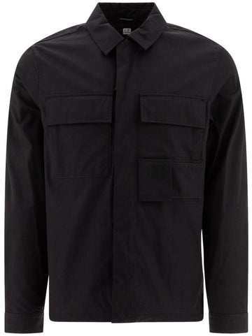 CP Company Metropolis Gabardine Overshirt Black 17CLOS040A 006472A 999 122614673