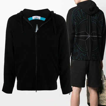 STONE ISLAND ビッグロゴジャガードフードジップアップ 159354136 [P]