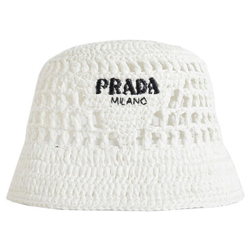 Prada Raffia Bucket Hat White 1HC137 2C2T F0009 122669765