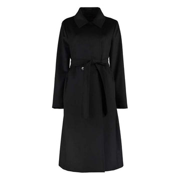 MaxMara Belted Wool Coat Black 60161229 013 157910953 [P]