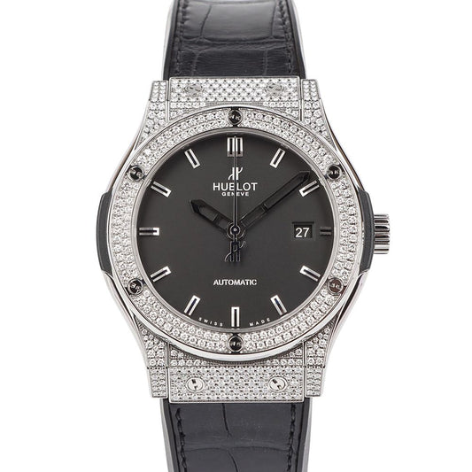 Hublot Classic Fusion Titanium Full pavé Diamond 38MM Men's Watch 34031-2 122700263