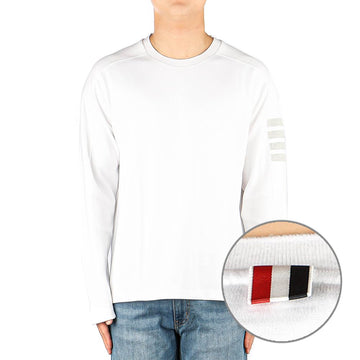 Thom Browne [ ] 25SS (MJS245A 07323 100) Men's Diagonal Armband Long Sleeve T-Shirt 122980280