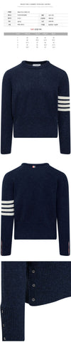 Thom Browne Diagonal Armband Crewneck Pullover Wool Knit Navy MKA317A 01085 415 123042383 [P]