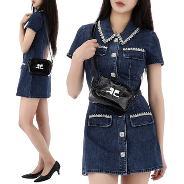 Courreges Reedition Camera Naplak Leather Shoulder Bag 101634297