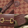 Gucci 645454 GG Jacquard Burgundy Leather Horsebit 1955 Small Shoulder Bag 123091834 [P]