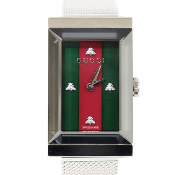 GUCCI YA147401 559662 21MM スチールクオーツ WEBメッシュ G-フレーム レディース時計 123091945