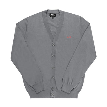 APC COGDK H22229 PLA HEATHERED GREY Men's Cardigan 123093951