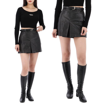 SELF-PORTRAIT Leder Minirock Schwarz 123147750