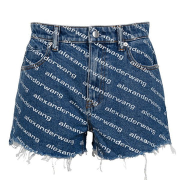 Alexander Wang Deep Blue Allover Bite Shorts Denim 4DC1214897 460 123305556