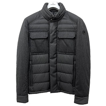 MONCLER Logo Patch VALLANTA Gänsedaunenjacke Dunkelgrau (1A00046 596K7 927) 123360405
