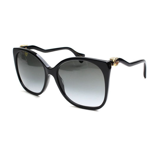 Gucci Black Wavy Temple Sunglasses 1010S 123376089