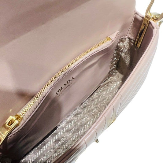 PRADA ダイアグラム ピンク ロゴ キルティング トートバッグ ショルダーバッグ 1BD223 123447384