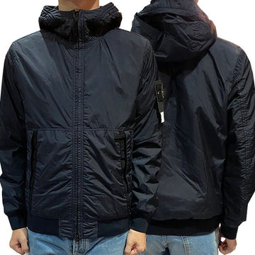 STONE ISLAND Krepp-Wrap-Hoodie-Jacke in Navy 123451287