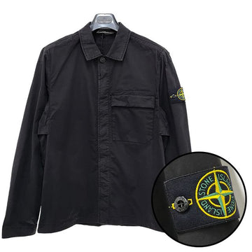 STONE ISLAND ロゴパッチスーピマコットンオーバーシャツジャケット (801510710 V0029) 123451539
