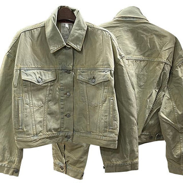 Acne Studios Acne Morris Cropped Oversized Fit Denim Jacket Pale Yellow Blue (A90498 BWL) 123452093