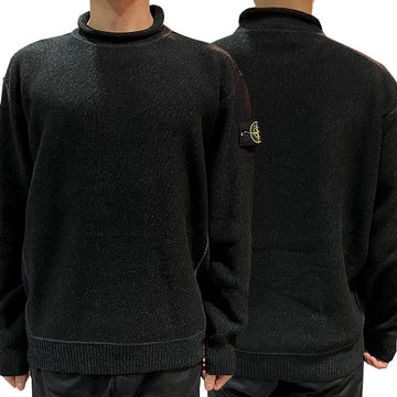 STONE ISLAND モックネックウールニットセーター パッチ 22FW ペトロールグリーン (7715527C7 V0057) 123464238