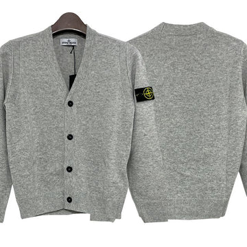 Stone Island Kids Woven Patch V-Neck Cardigan 123465829