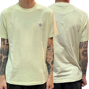 STONE ISLAND FISSATO Logo Patch T-Shirt light green (V0152) 123470945