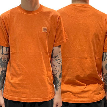 STONE ISLAND FISSATO Logo-Patch T-Shirt in Orange (V0173) 123471039