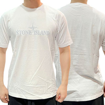 STONE ISLAND 刺繍ロゴ半袖Tシャツ ホワイト (781521579 V0001) 123473315