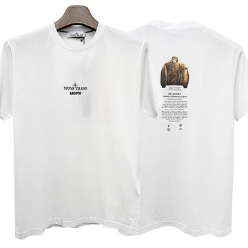 STONE ISLAND Archivioback Druck Kurzarm-T-Shirt Weiß (80152NS91 V0001) 123473781