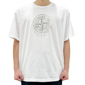 STONE ISLAND REFLECTIVE ONE ロゴ プリント 半袖Tシャツ ホワイト (80152RC87 V0001) 123473812