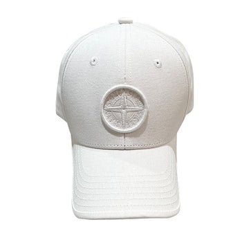 Stone Island Kids Logo Embroidered Cotton Baseball Cap White (V0001) 801691265 123473925