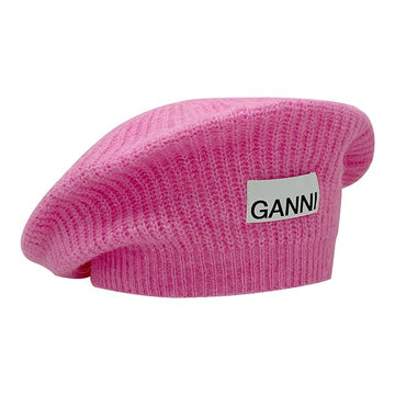 GANNI ルーズソフトウールニットベレー帽 フューシャ (A5024 892) 123474302