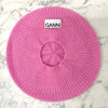 Ganni Loose Soft Wool Knit Beret with Logo Label Fuchsia (A5024 892) 123474302 [P]