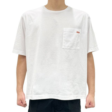 ACNE STUDIOS アクネ ピンク ロゴ ラベル ポケット 半袖 Tシャツ オプティック ホワイト (CL0219 183) 123475252