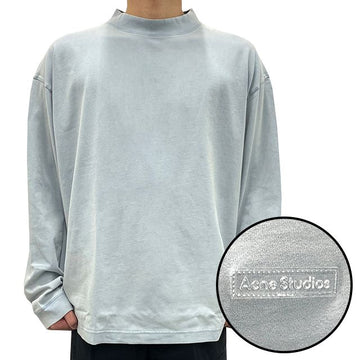 ACNE STUDIOS Acne Logo Garment Dye Relaxed Fit Langarm-T-Shirt in Soft Blue (CV6) CL0220 CV6 123475261