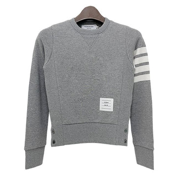 THOM BROWNE Klassischer Sweatshirt mit diagonaler Arm-Braun 4-Streifen Hellgrau (FJT002A 00535 055) 123475892