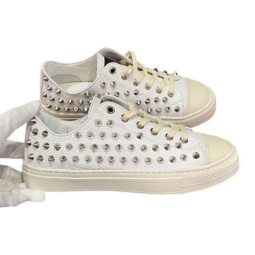 GIENCHI Vintage Silver Studded Leather Sneakers 123476301
