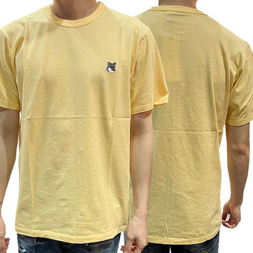 MAISON KITSUNE グレー フォックス ヘッド パッチ 半袖 Tシャツ オレンジ (IM00113KJ0008 P810) 123477553