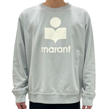 ISABEL MARANT MIKOY Velours Logo Sweatshirt Hellblau Ecru (SW0029HA B1M18H LUEC) 123480746