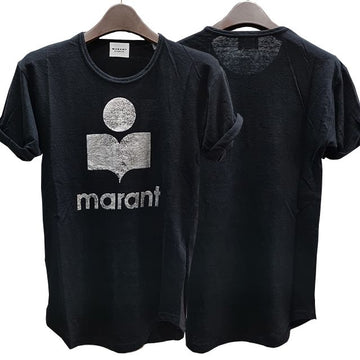 ISABEL MARANT エトワール KOLDI リネン シルバー ロゴ 半袖T ブラック (TS0004FA A1N10E 01BK) 123480947