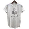 Isabel Marant Etual KOLDI Linen Silver Logo T-Shirt White (20WH) A1N10E 20WH 123480982 [P]