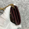 CHANEL Caviar CC Logo Chain Card Holder Burgundy 123481668 [P]