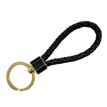 Bottega Veneta Intrecciato Weaving Keyring Black 123529519