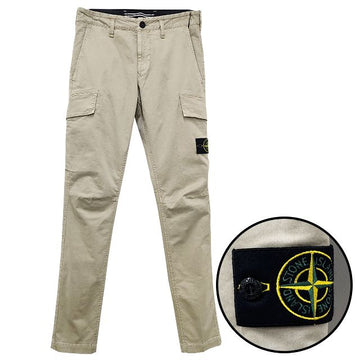 STONE ISLAND Wappen-Patch Skinny Fit Cargo-Hose Sand 801530604 V0195 123531398