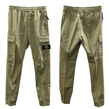 Stone Island Kids Patch Cotton Wool Cargo Pants Beige (V0090) 123535756
