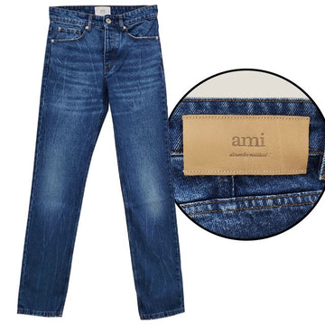 AMI Mid Waschung Indigo Klassische Passform Denim Hose 480 123537126
